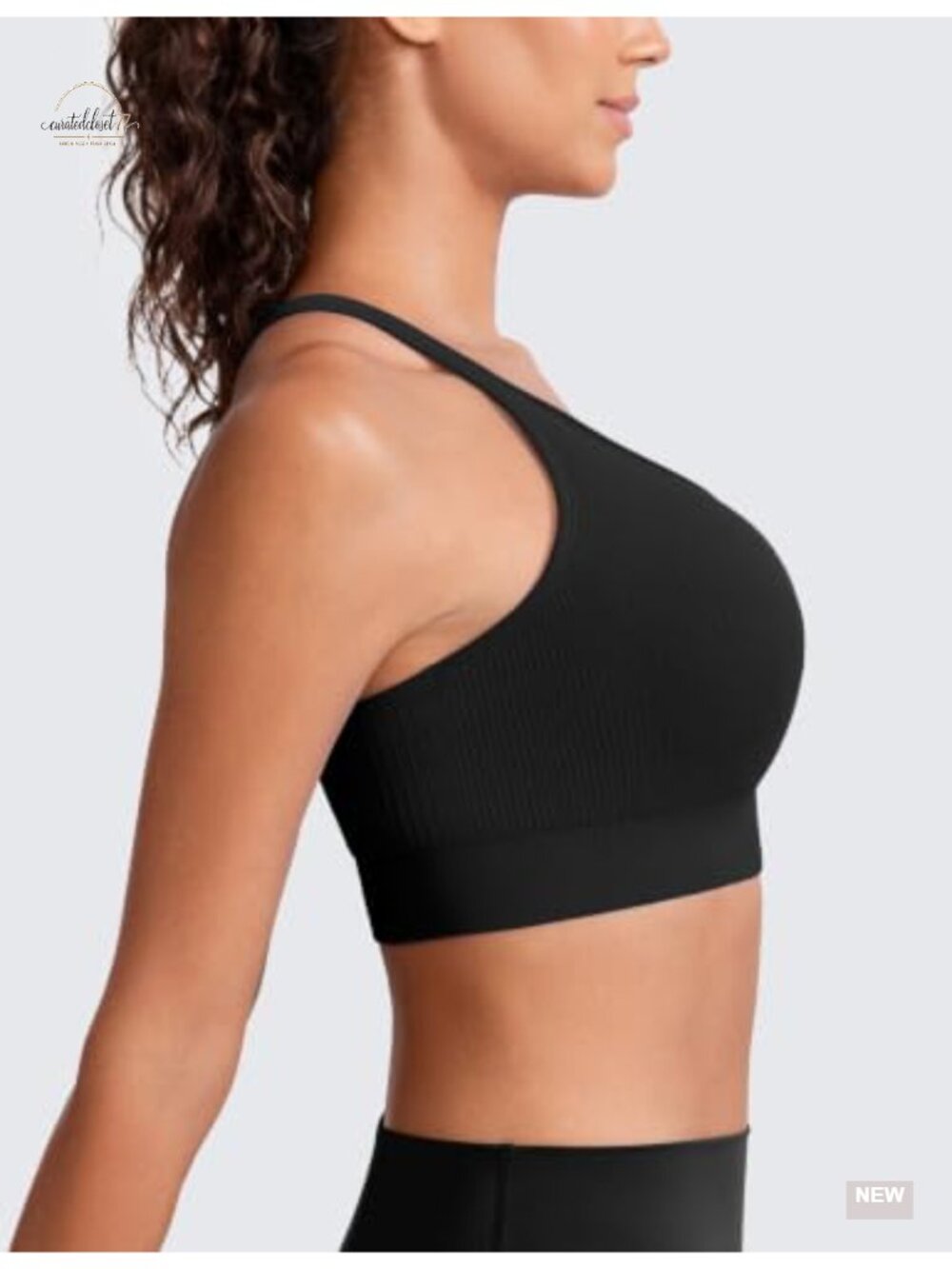 Seamless Scoop Neck Racerback Sports Bra Medium Support View 3